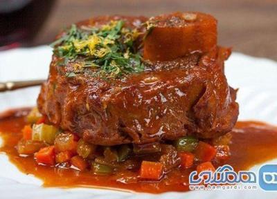 اوسوبوکو الا میلانیز یکی از خوشمزه ترین غذاهای ایتالیا به شمار می رود اوسوبوکو الا میلانیز یکی از خوشمزه ترین غذاهای ایتالیا به شمار می رود